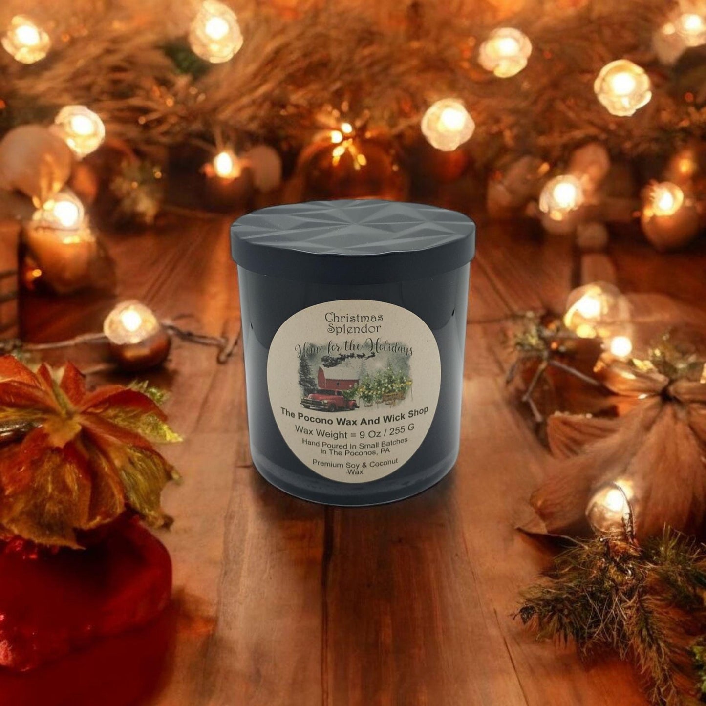 Scented, Christmas Candle, Soy Coconut Candle, Handmade 9 Oz