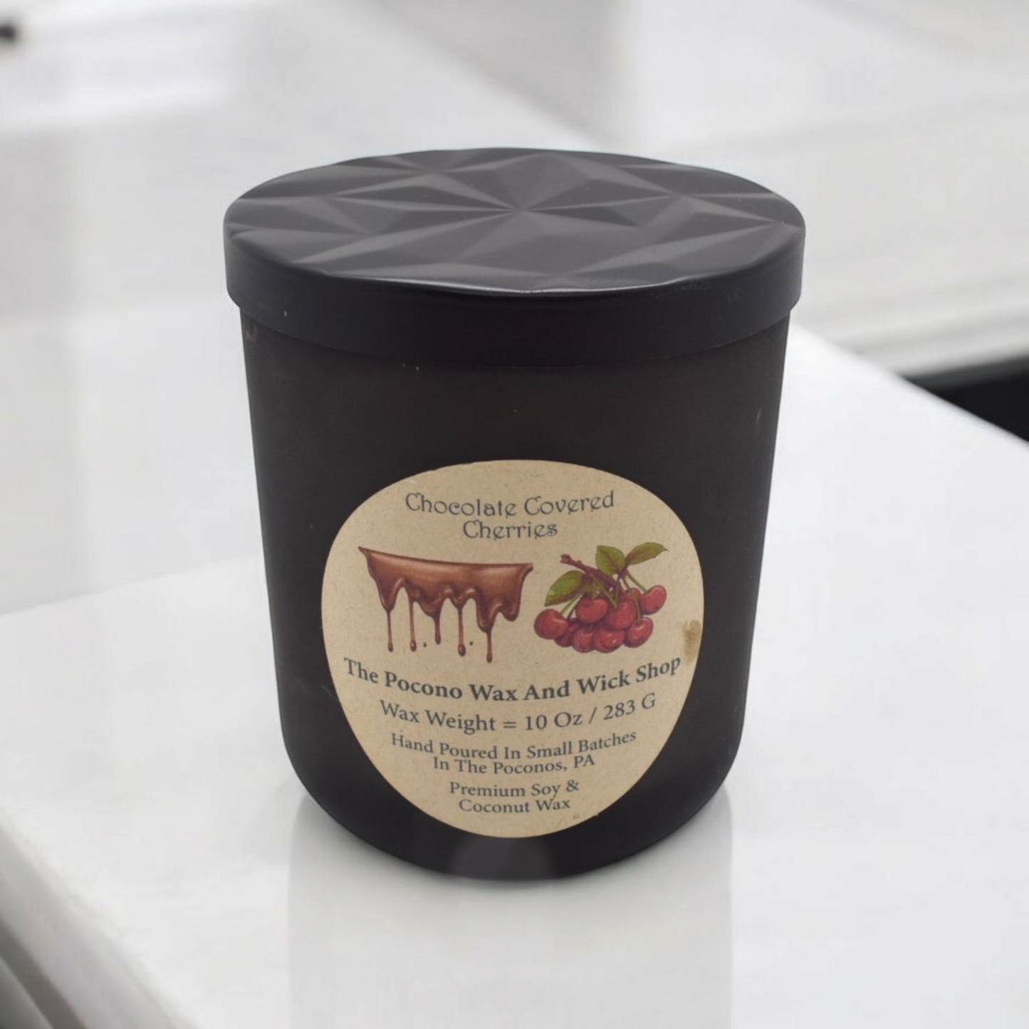 10 Oz Specialty Jar Chocolate Covered Cherries Soy/Coconut Candle