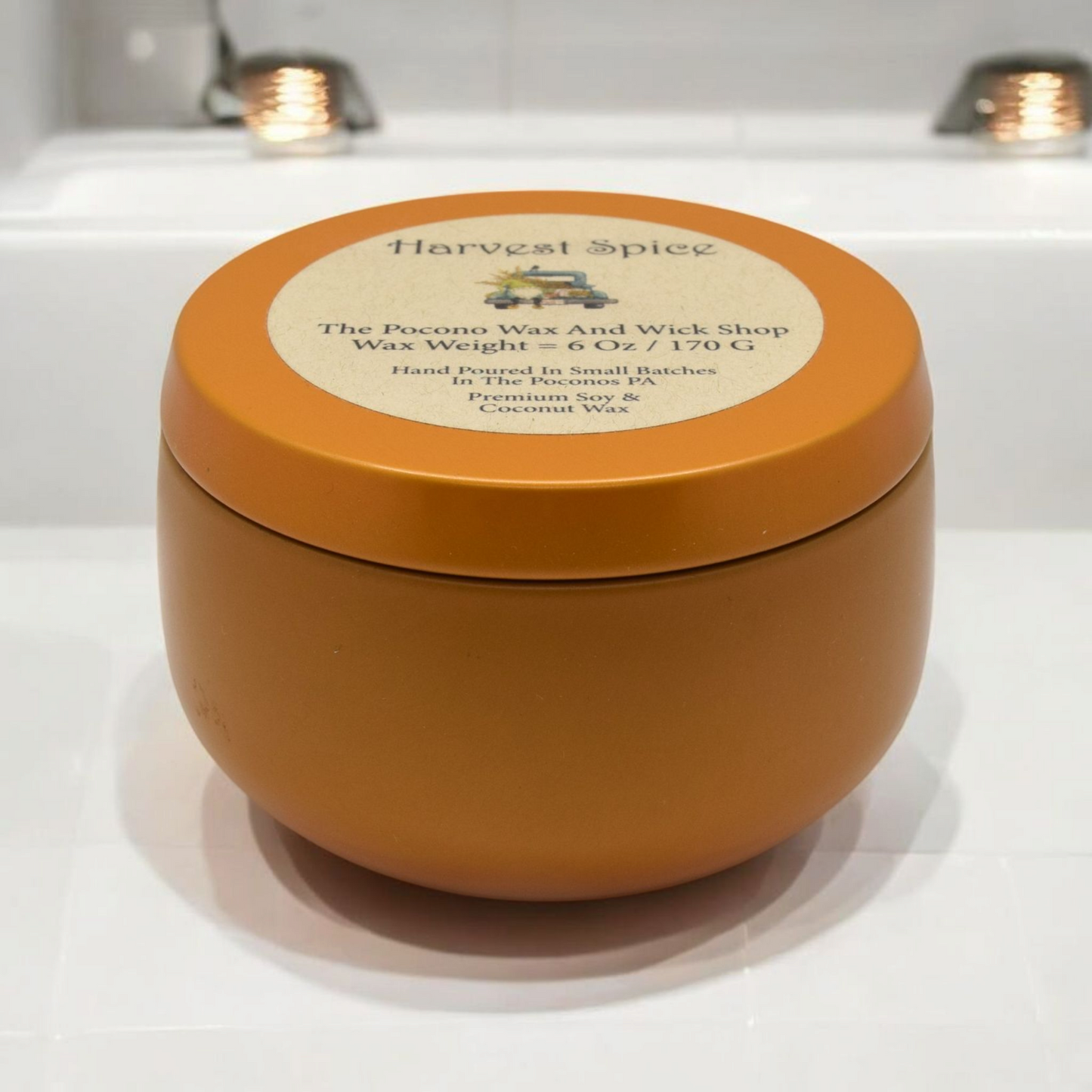 6 Oz Harvest Spice Specialty Tin Soy/Coconut Candle