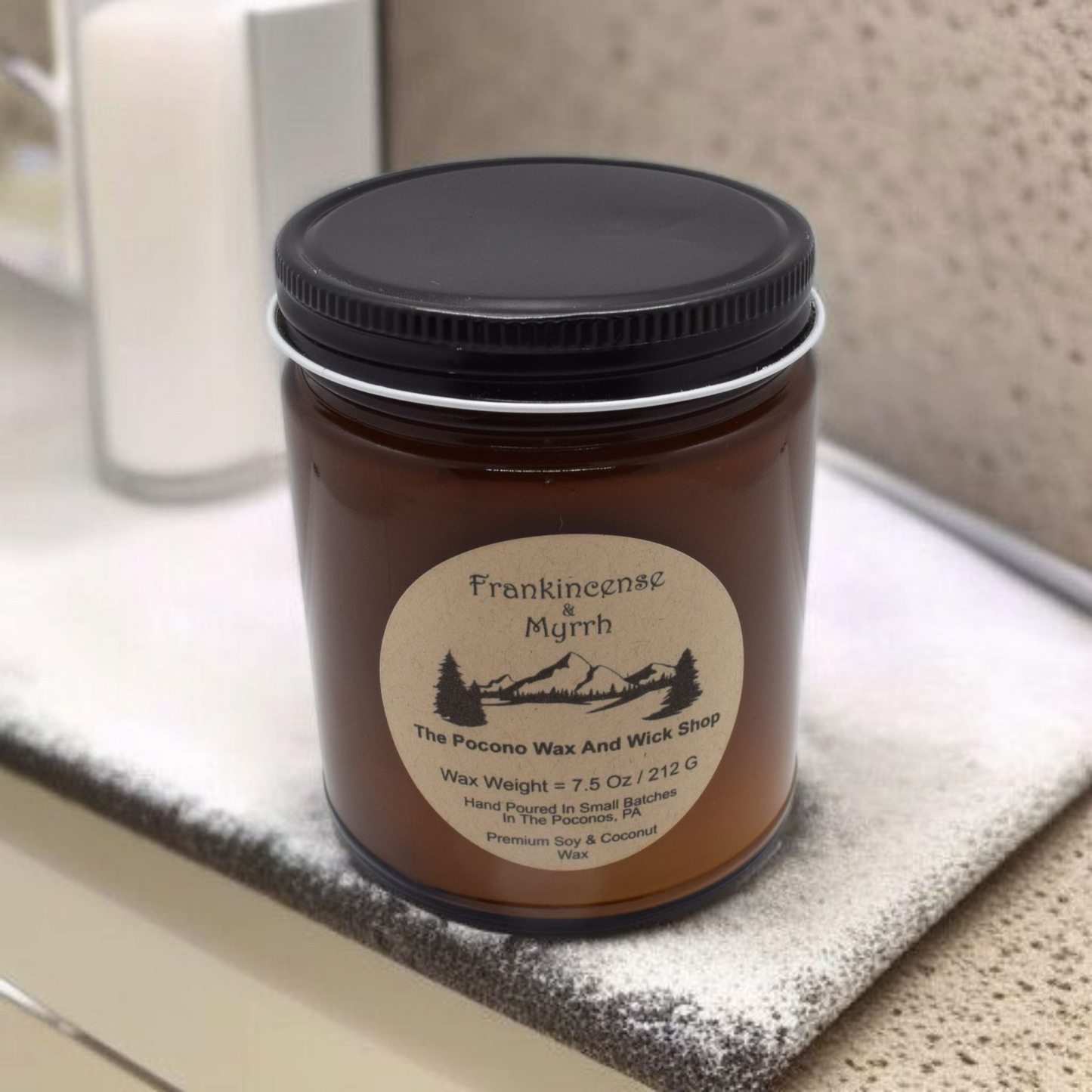 7.5 Oz Frankincense & Myrrh Soy/Coconut Candle