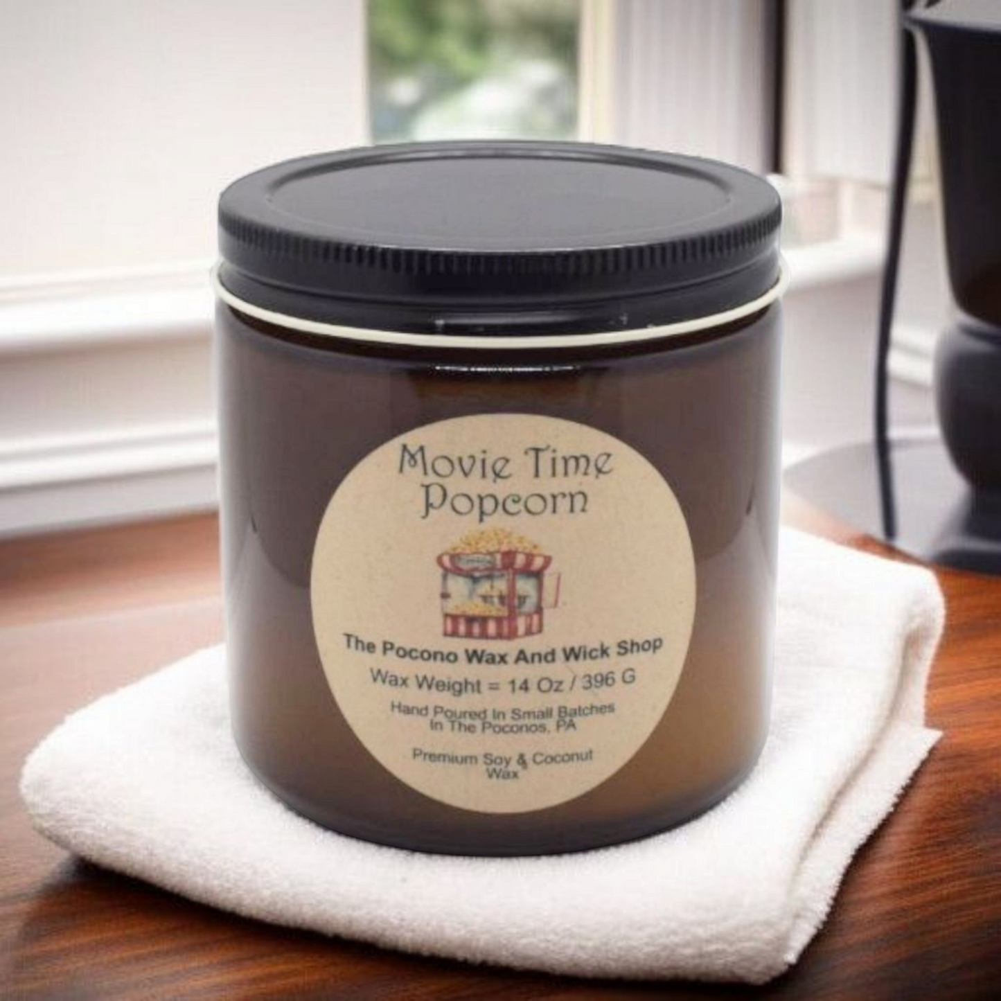 14 Oz Movie Time Popcorn Soy/Coconut Candle
