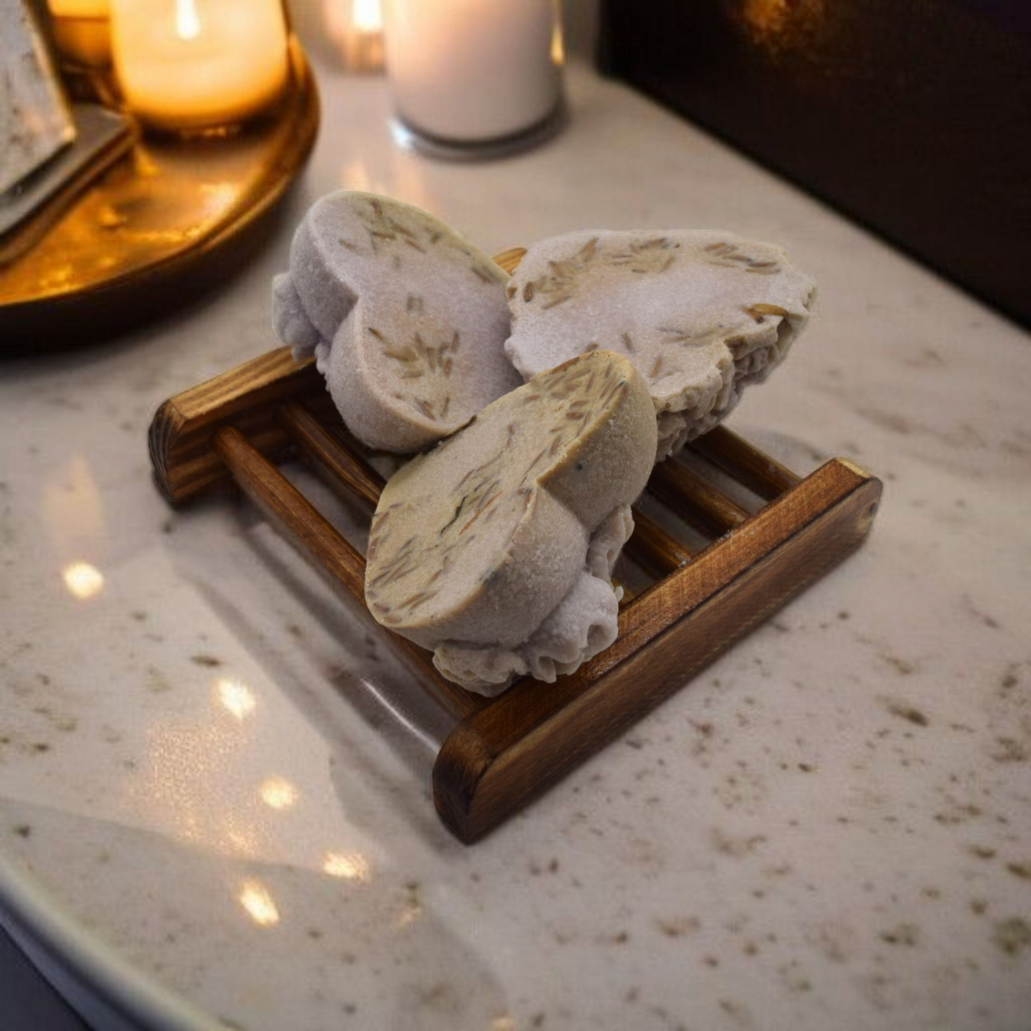 2.3 Oz Lavender Goats Milk Tarts With Bamboo Tray