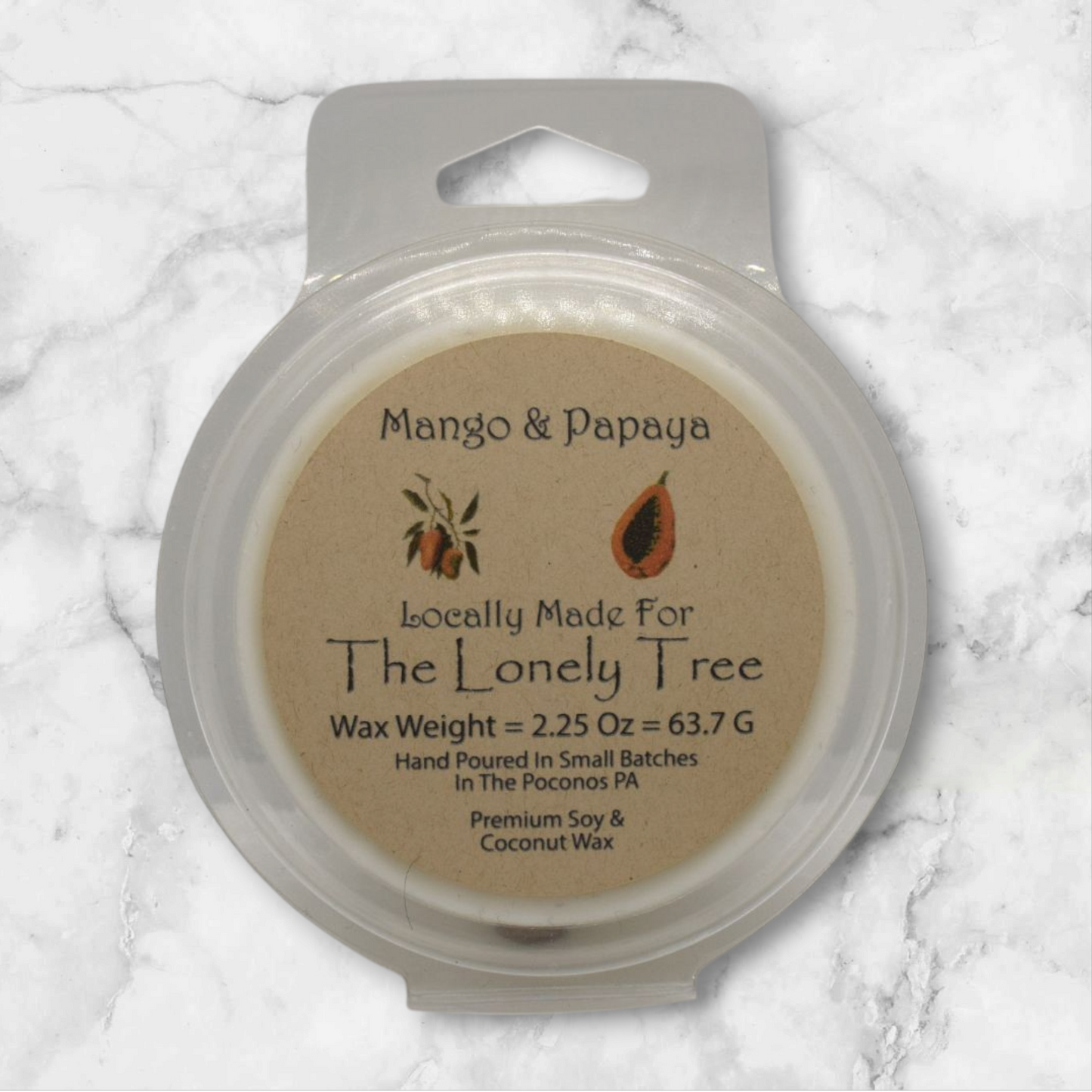 2.25 Oz Mango & Papaya Soy/Coconut Wax Melt