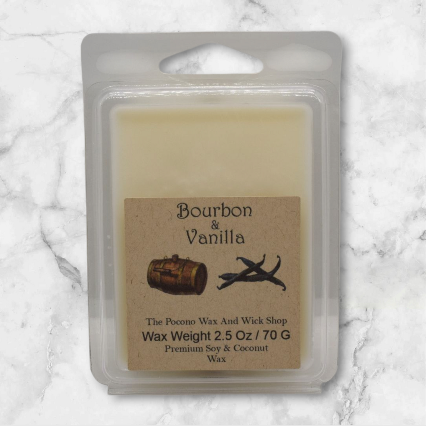 2.50 Oz Bourbon & Vanilla Soy/Coconut Wax Melt