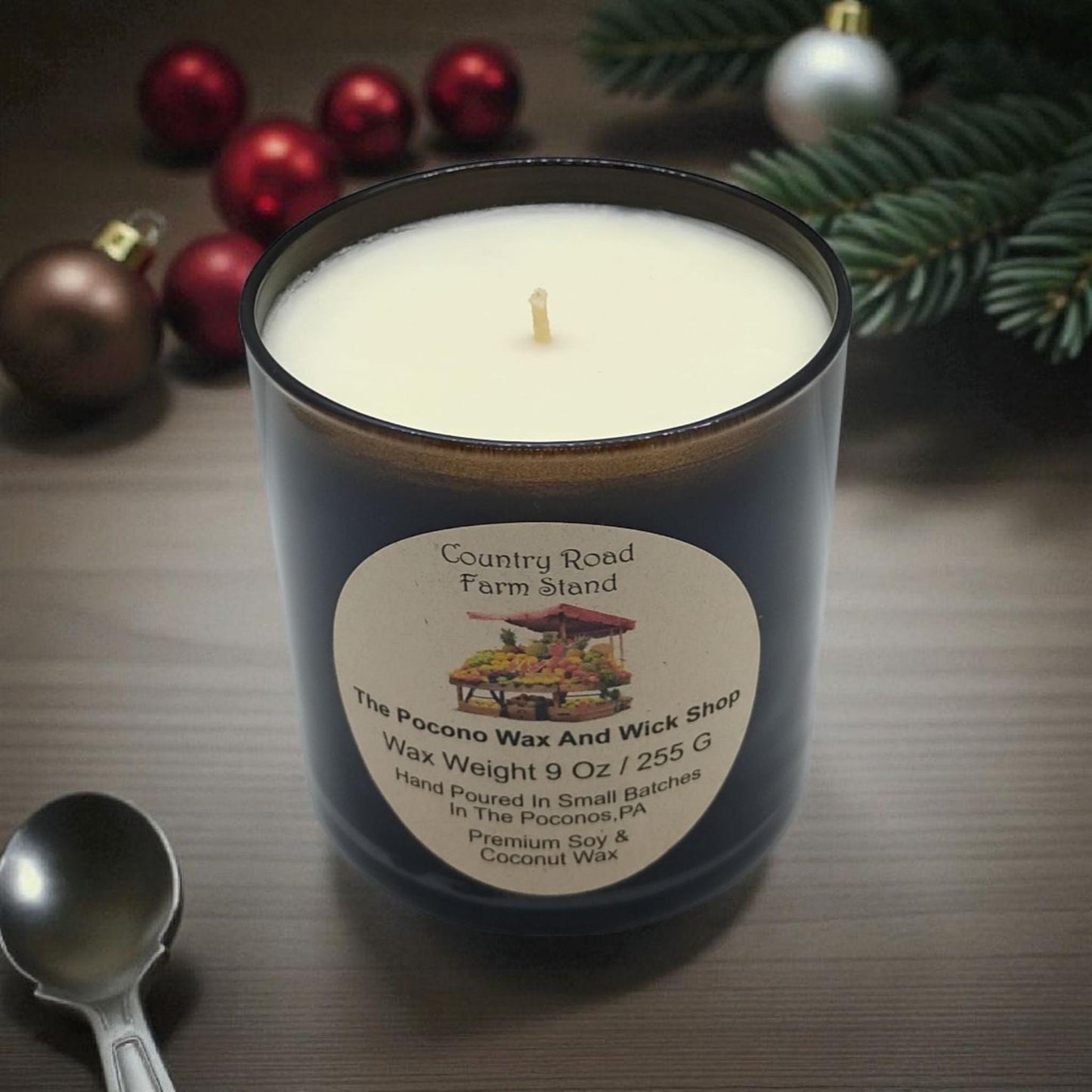 Spice Scented, Soy Candle, Coconut Candle, Country Road Farm Stand, 9 Oz, Christmas, Handmade