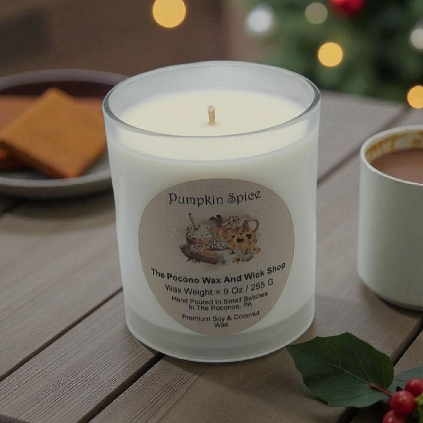 Pumpkin Spice Scented, Soy, Coconut, 9 Oz, Handmade, Christmas