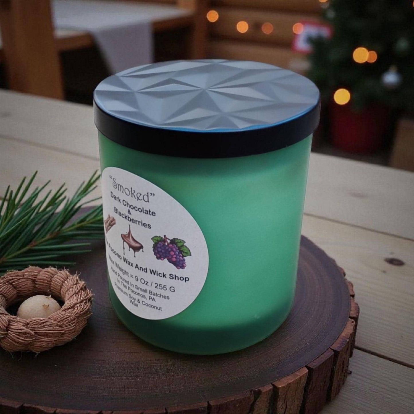 Smoked Chocolate Blackberry, Scented, Candle, 9 oz Soy Coconut Candle