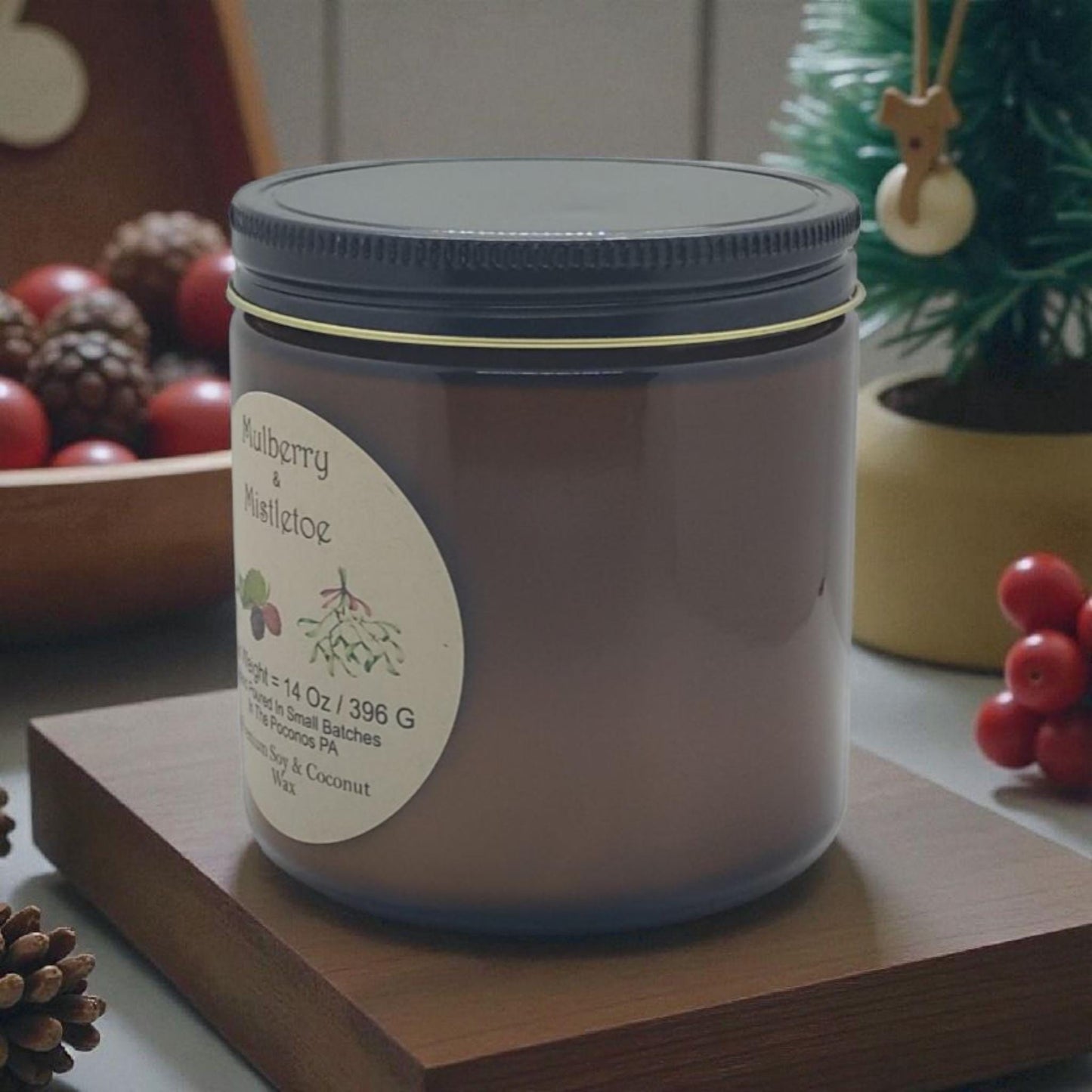 Mulberry And Mistletoe Scented, Christmas Candle, Soy, Coconut, Candle, Wax Melts
