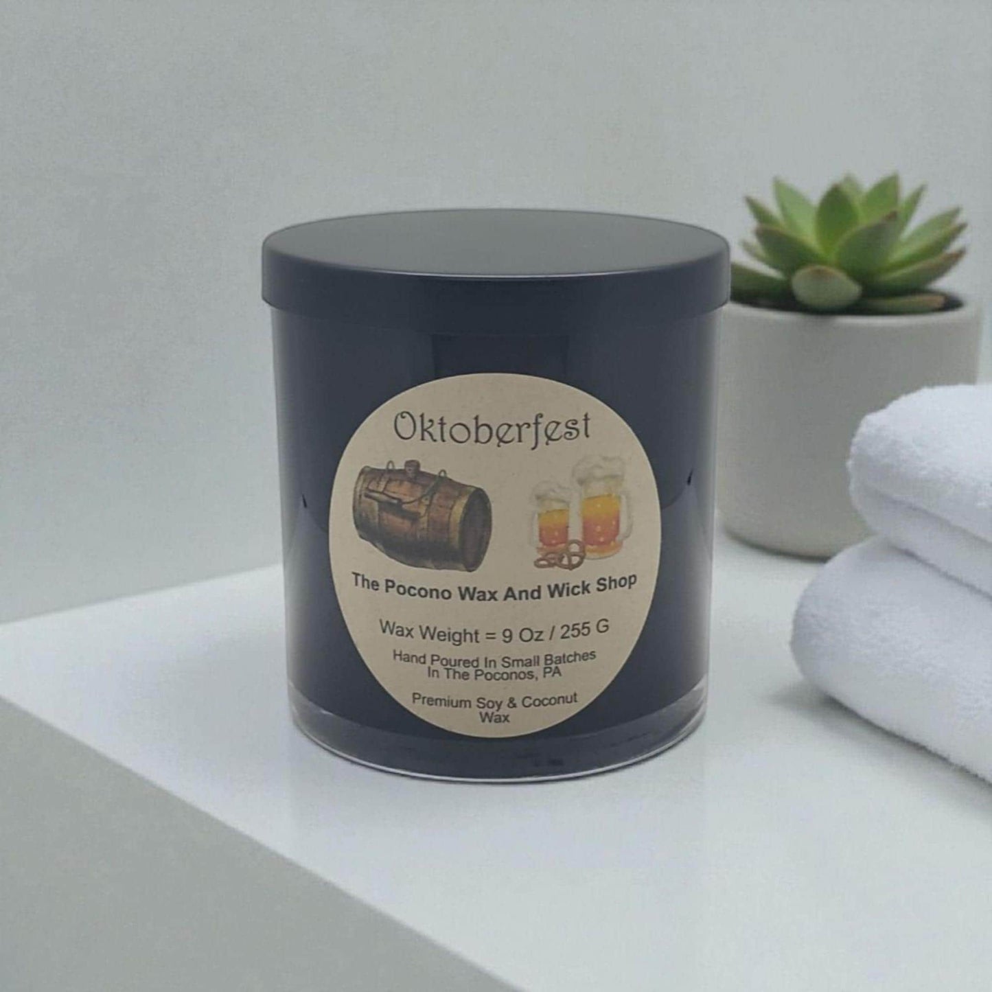 Oktoberfest, Scented Candle, Soy, Coconut, 9 Oz, Handmade, Christmas Gift