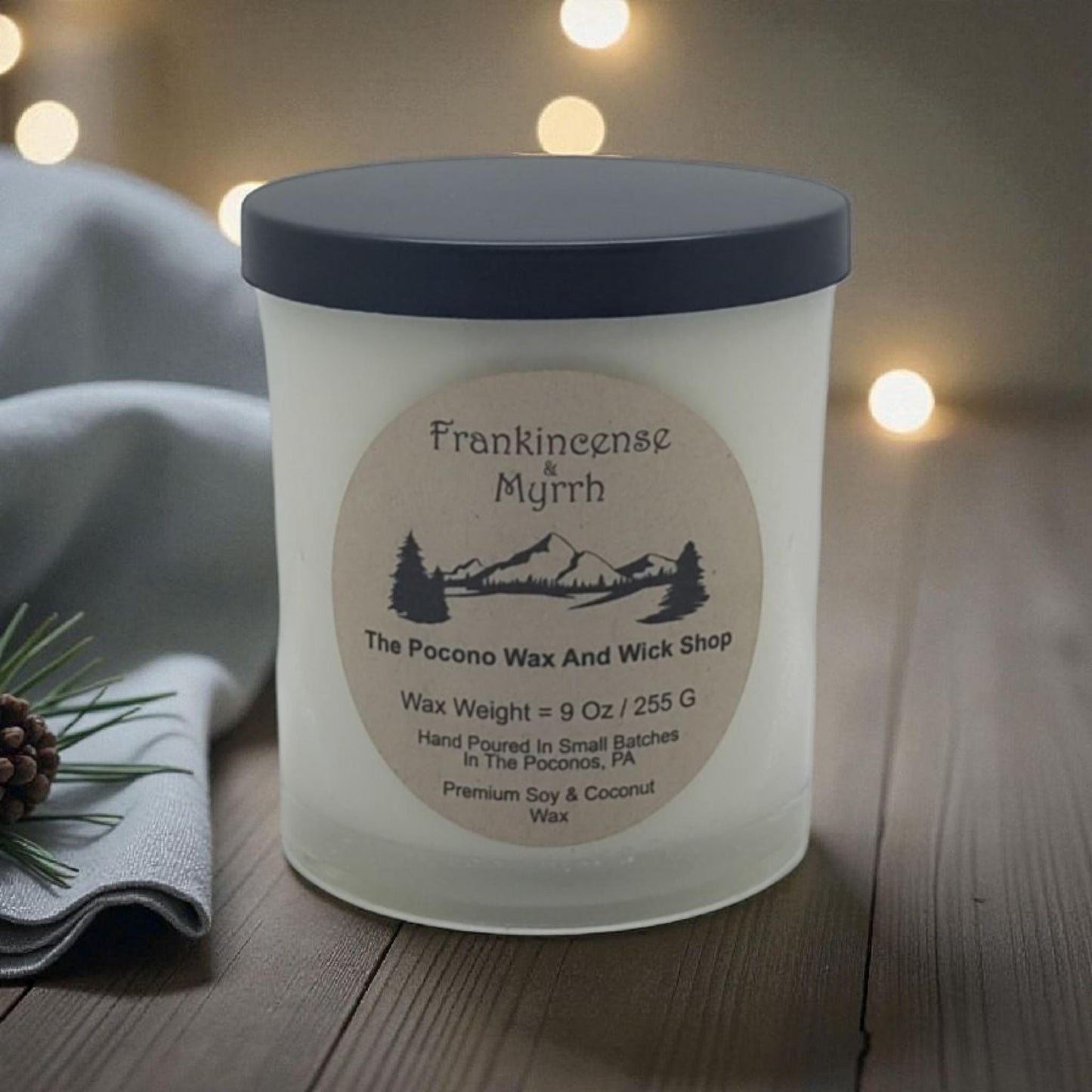 Frankincense And Myrrh Scented, Soy, Coconut, 9 Oz, Handmade, Christmas Gift