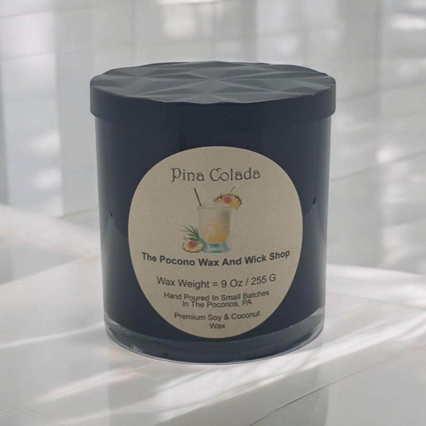 Pina Colada Scented Candle, Soy, Coconut, 9 Oz, Handmade, Christmas Gift