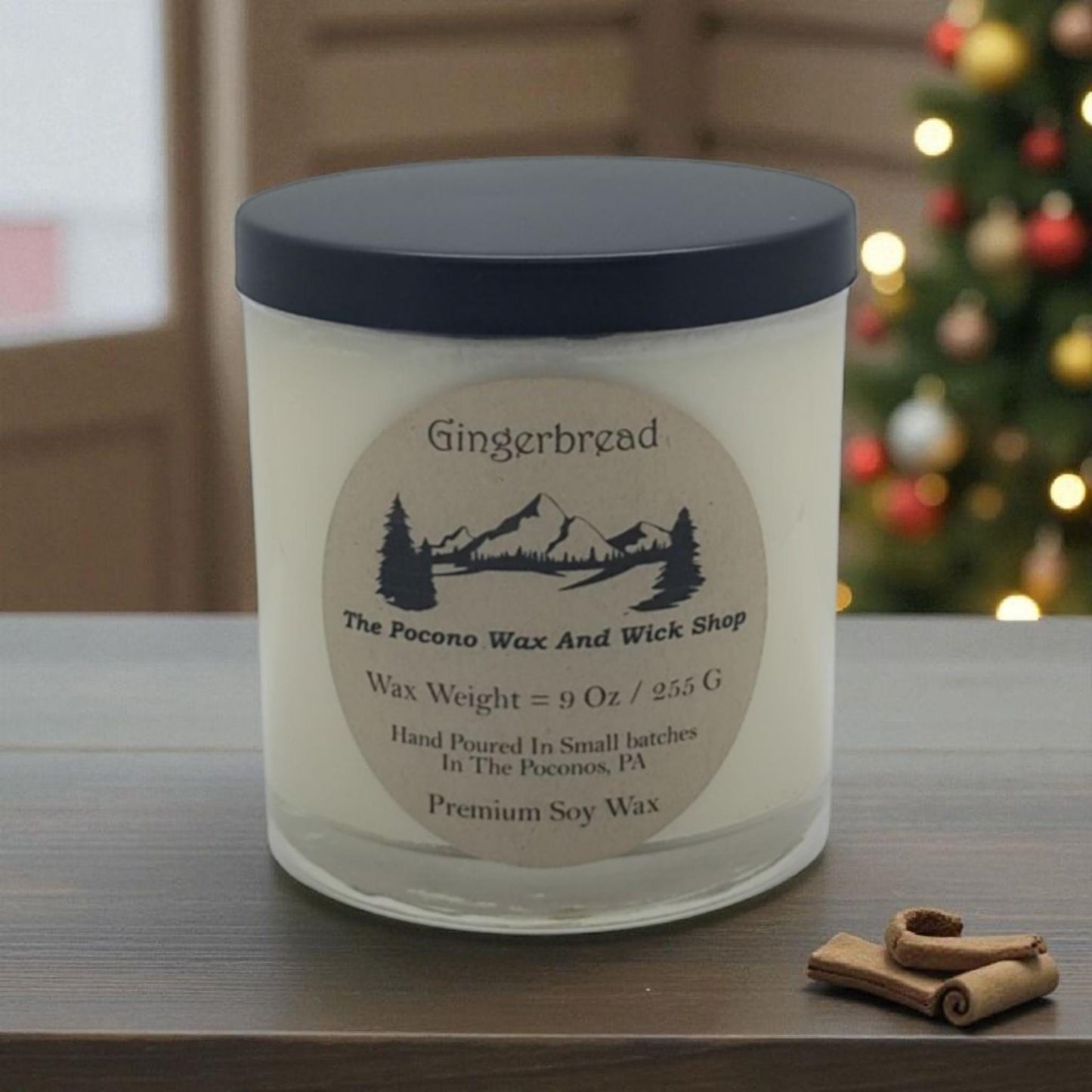 Gingerbread, Christmas Candle, Scented, Soy, Coconut, 9 Oz, Handmade