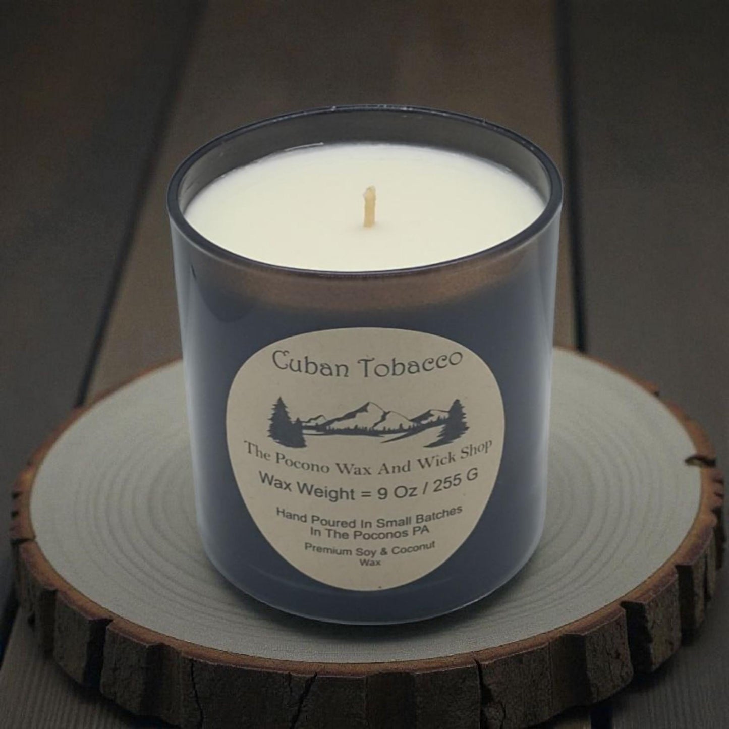 Tobacco Scented Candle, Soy, Coconut, 9 Oz, Handmade, Christmas Gift