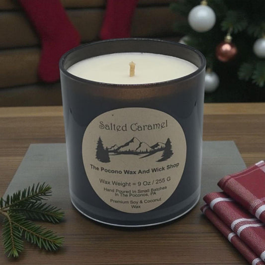 Salted Caramel Scented, Soy, Coconut, 9 Oz, Handmade, Christmas