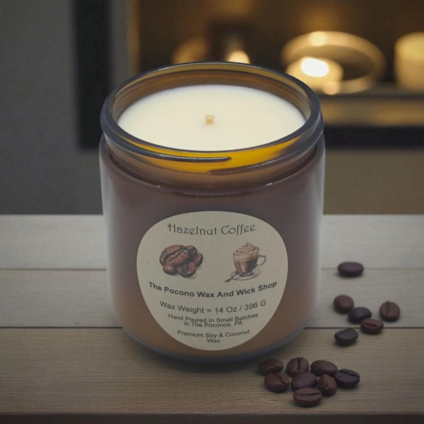 Hazelnut Coffee, Scented, Soy Candle, Wax Melts, Soy Christmas Gift