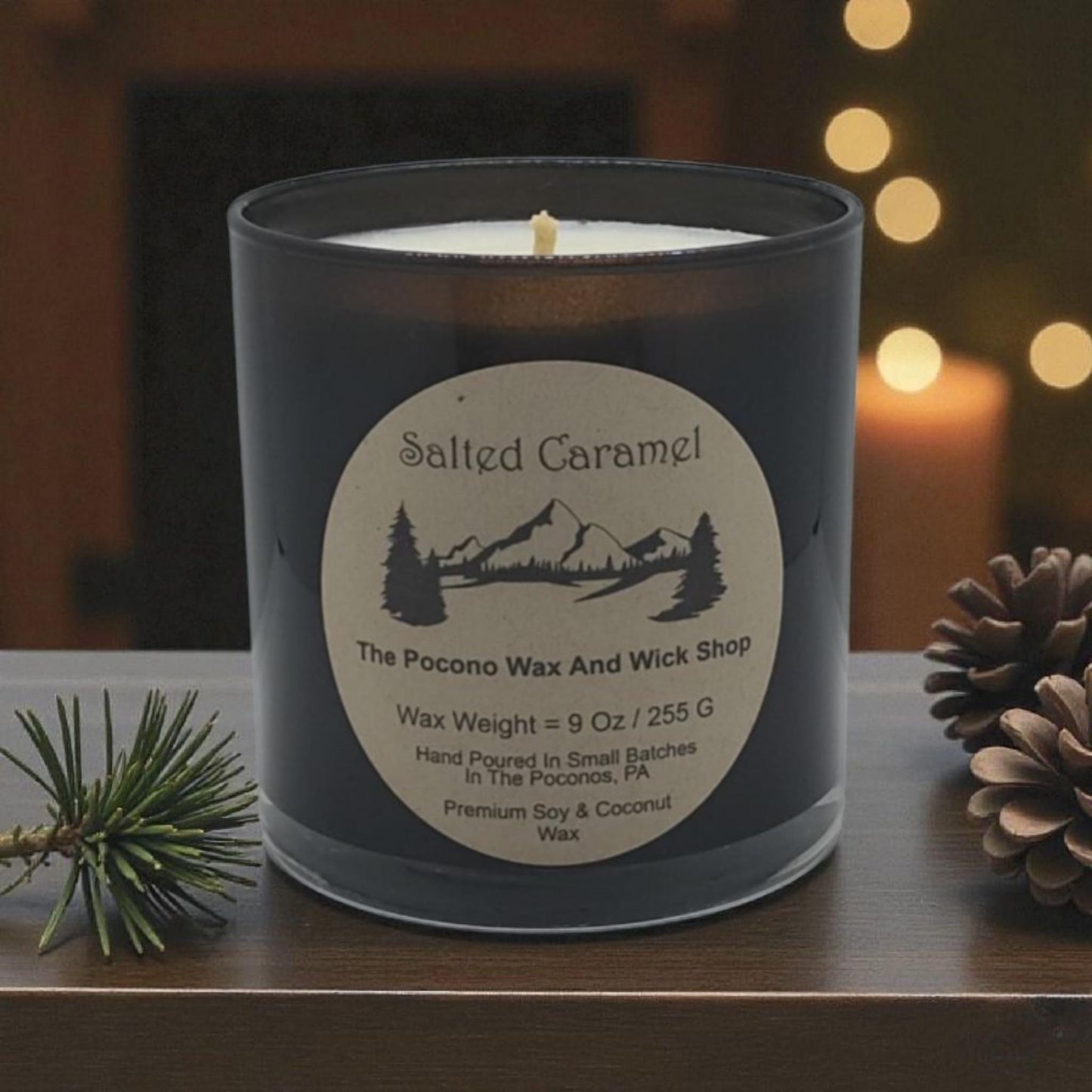 Salted Caramel Scented, Soy, Coconut, 9 Oz, Handmade, Christmas