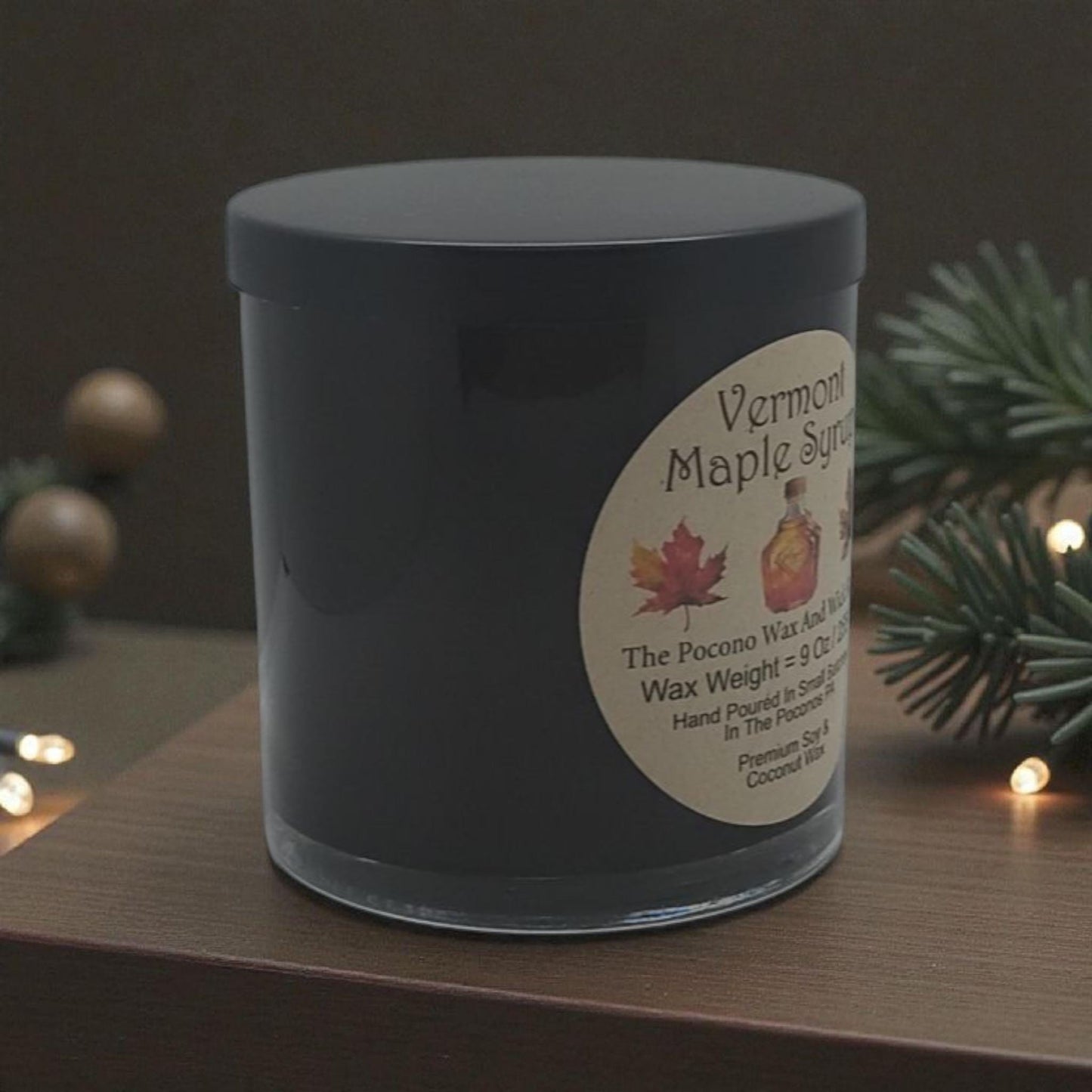 Maple Syrup Candle, Vermont, Scented, Soy, Coconut, 9 Oz, Handmade, Christmas