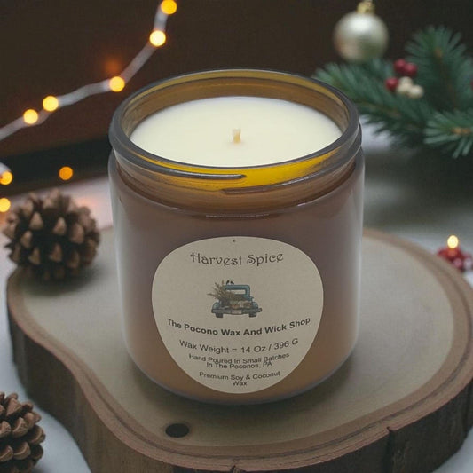 Harvest Spice Scented, Oak, Soy Candle, Wax Melts, Soy, Gift, Christmas