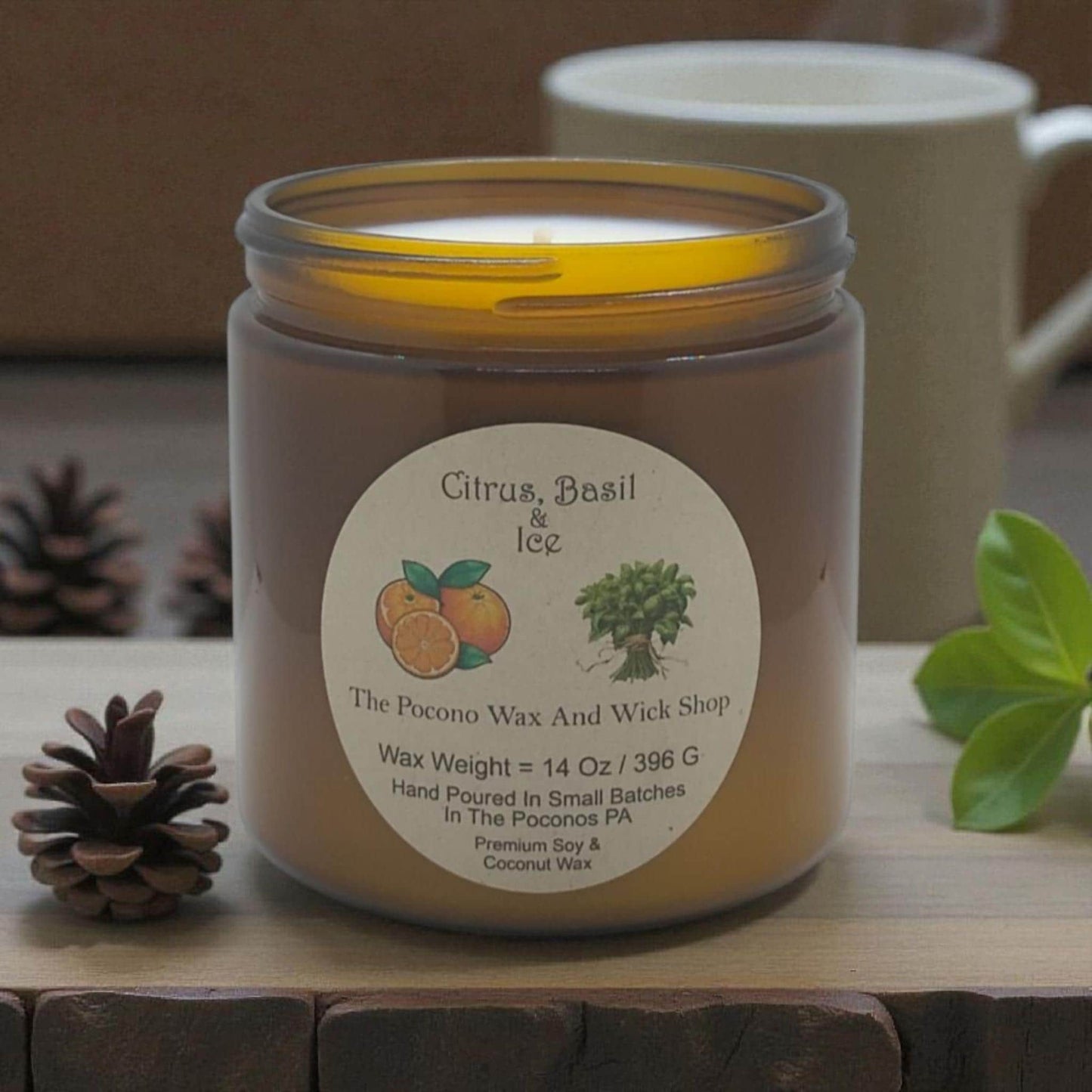 Citrus, Basil, Scented, Soy Candle, Wax Melts, Soy, Gift