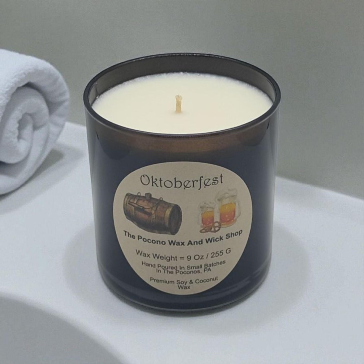 Oktoberfest, Scented Candle, Soy, Coconut, 9 Oz, Handmade, Christmas Gift