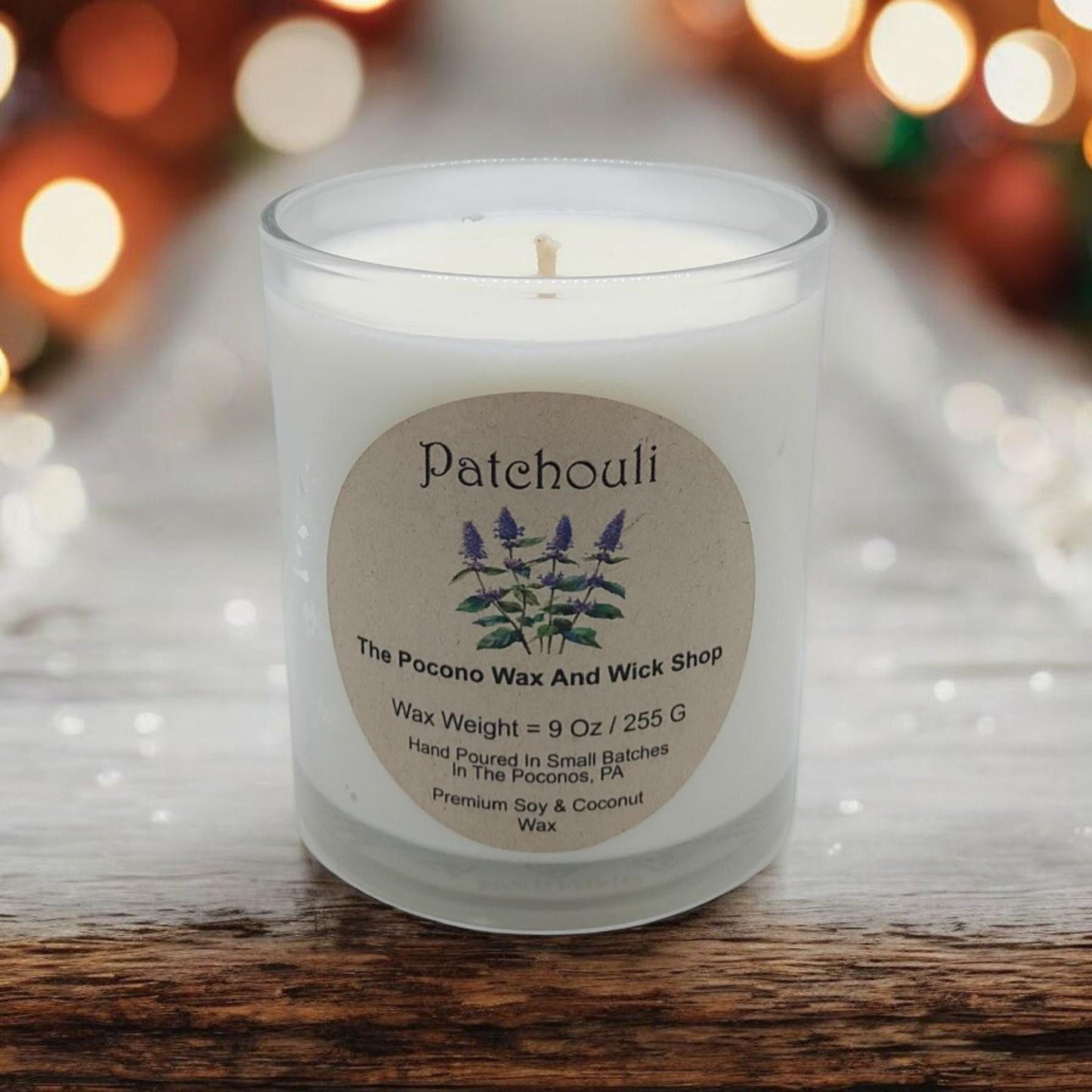 Patchouli, Scented, Soy Candle, Coconut Candle, 9 Oz, Christmas, Handmade