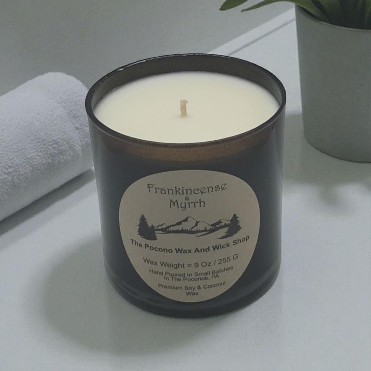 Frankincense And Myrrh Scented, Soy, Coconut, 9 Oz, Handmade, Christmas Gift