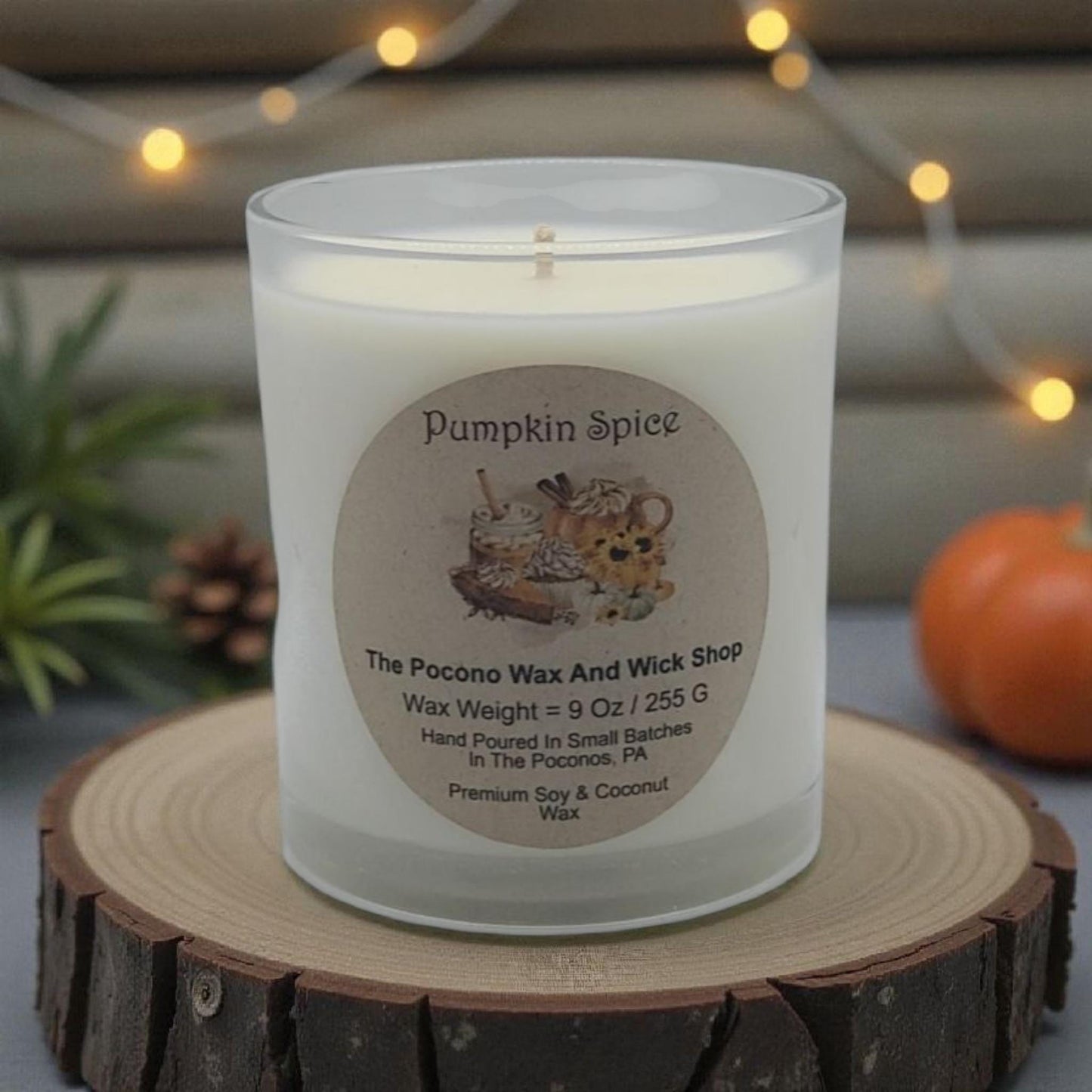 Pumpkin Spice Scented, Soy, Coconut, 9 Oz, Handmade, Christmas