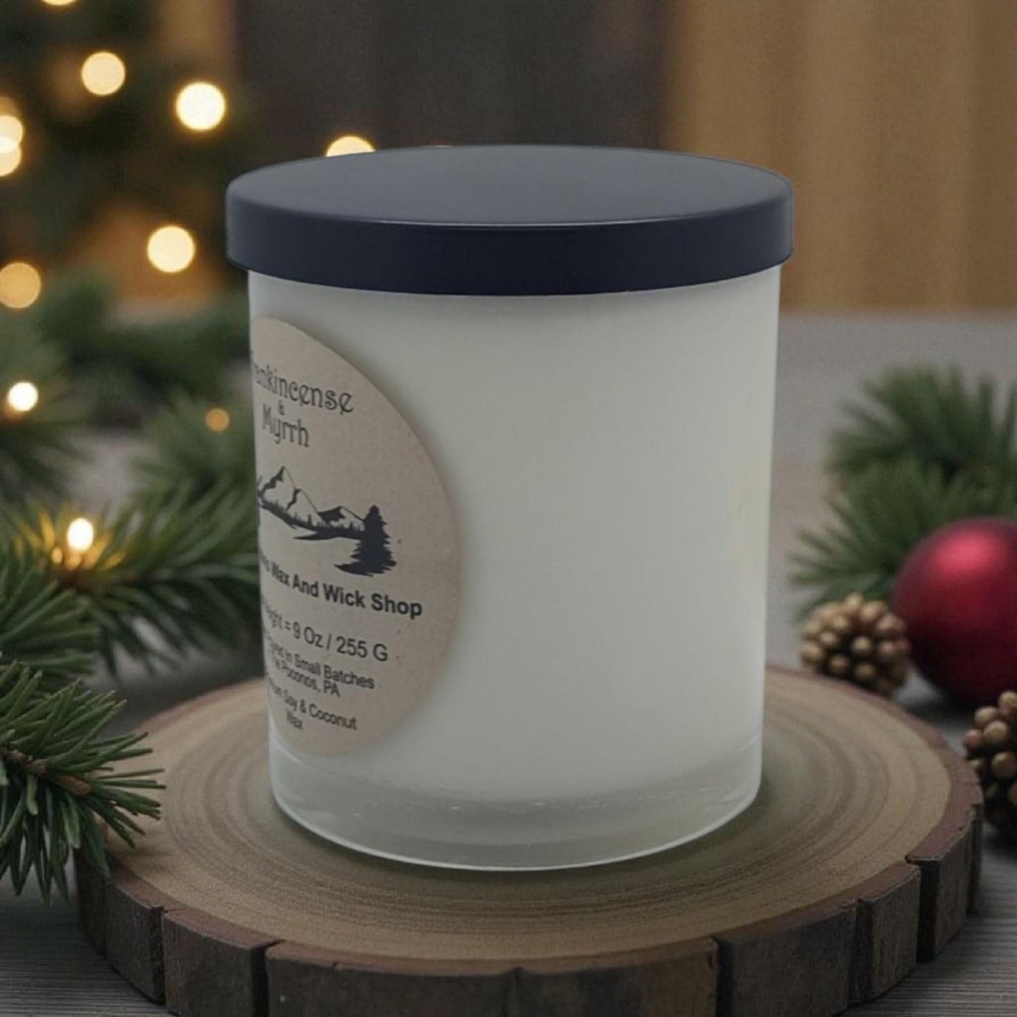 Frankincense And Myrrh Scented, Soy, Coconut, 9 Oz, Handmade, Christmas Gift