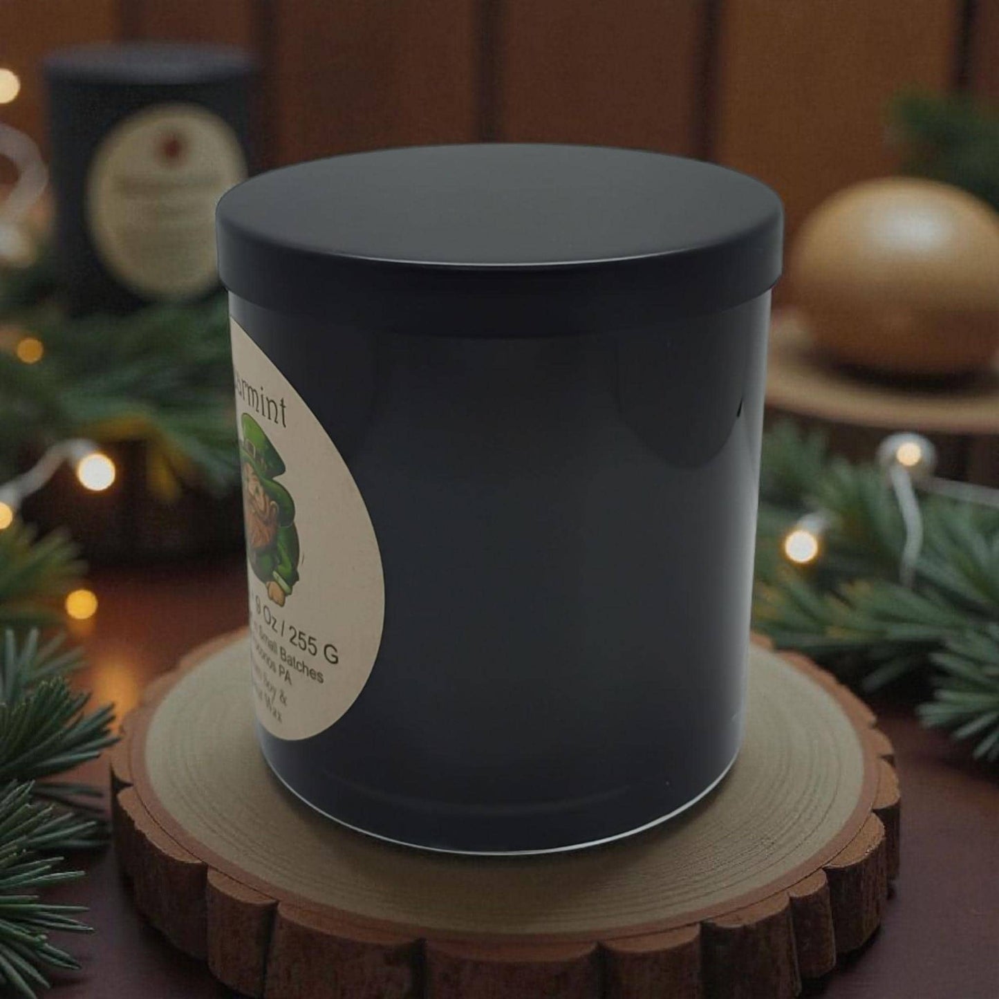 Spearmint, Scented, Soy Candle, Coconut Candle, 9 Oz, Christmas, Handmade