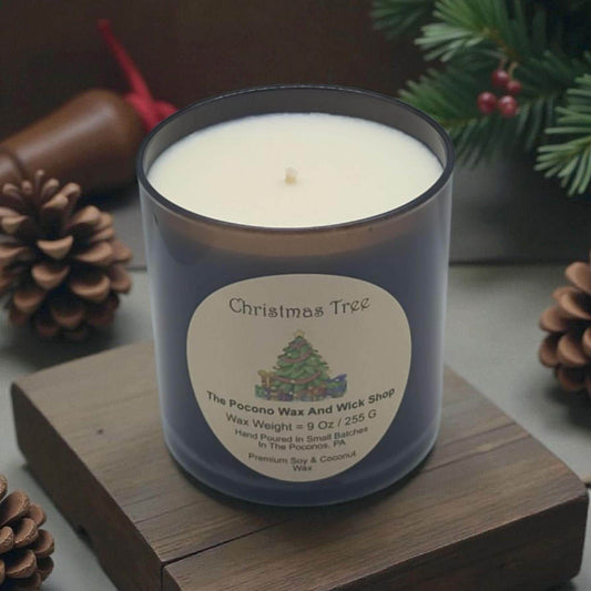 Pine Scented Candle, Soy, Coconut, 9 Oz, Handmade, Christmas Gift