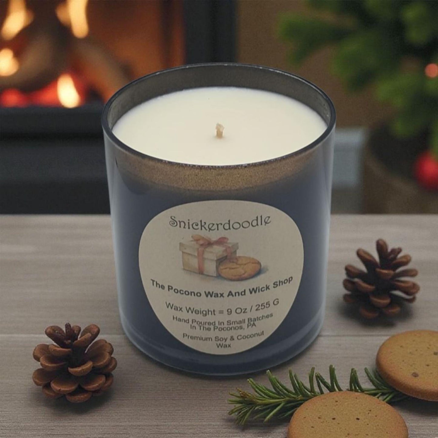 Snickerdoodle Scented Candle, Soy, Coconut, 9 Oz, Handmade, Christmas Gift