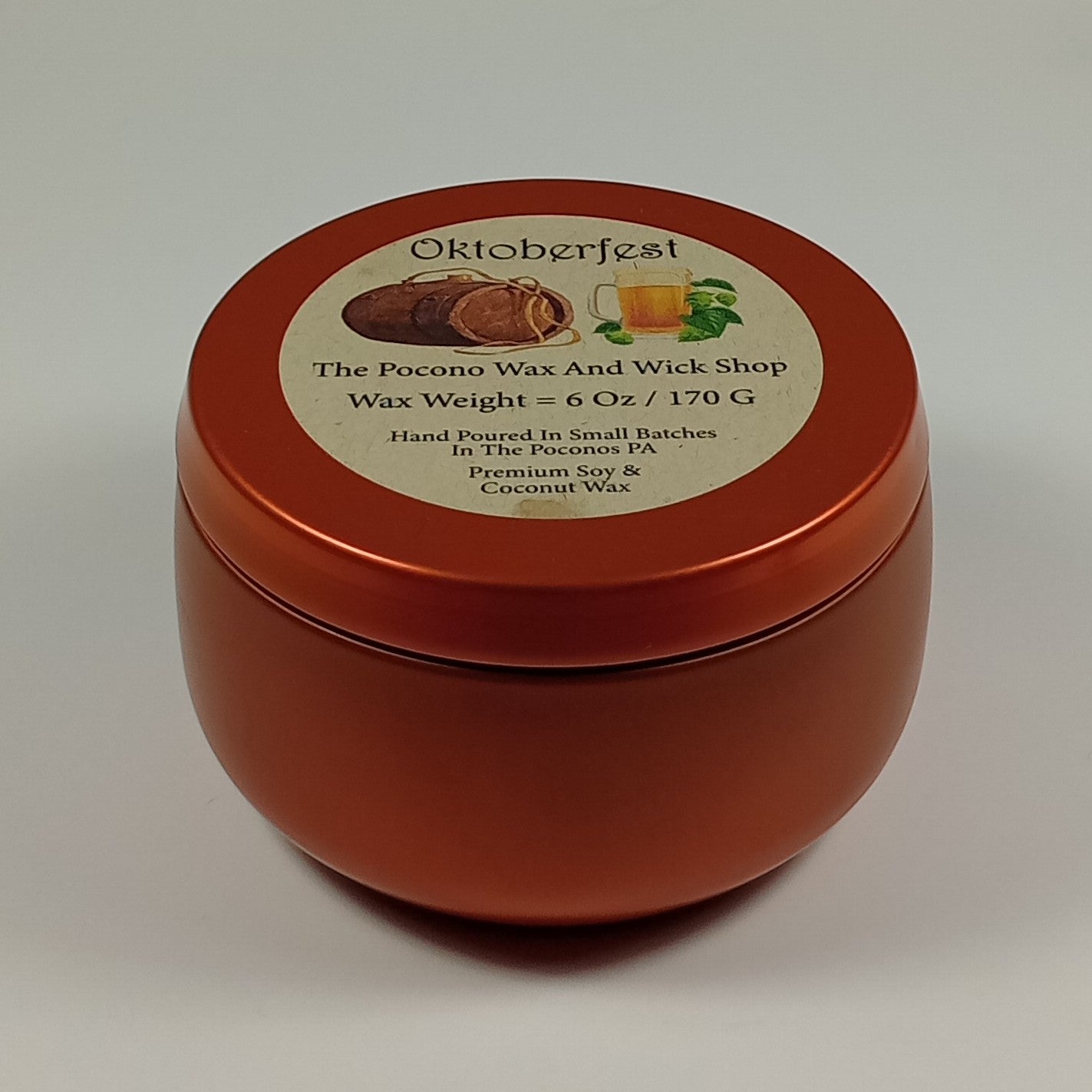 6 Oz Oktoberfest Specialty Tin Soy/Coconut Candle