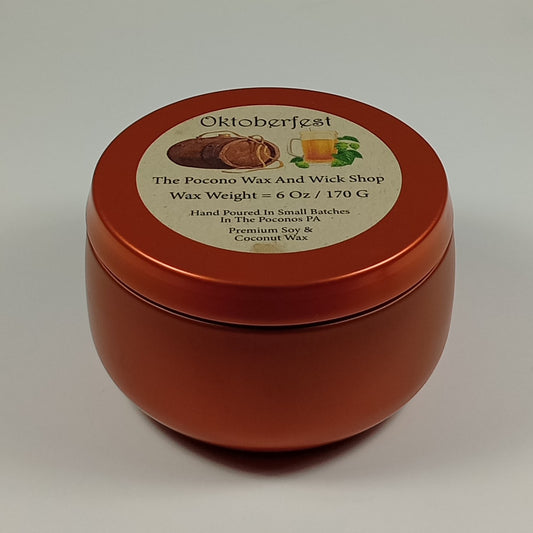 6 Oz Oktoberfest Specialty Tin Soy/Coconut Candle