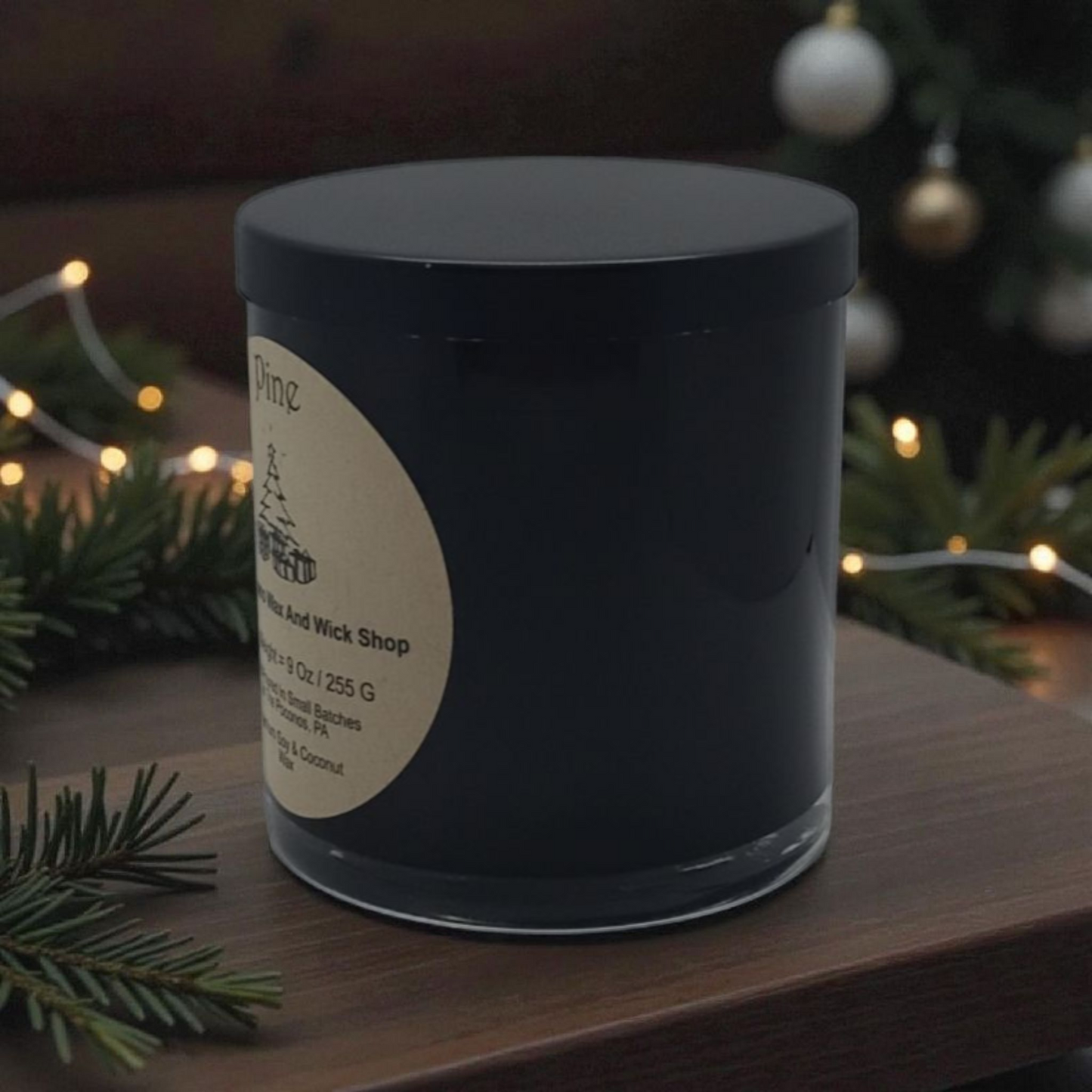 Pine, Scented, Soy Candle, Coconut Candle, 9 Oz, Christmas, Handmade