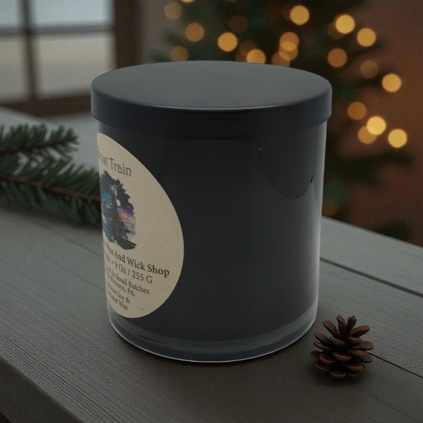 Soy Candle, Coconut Candle, Ghost Train, 9 Oz, Christmas, Handmade