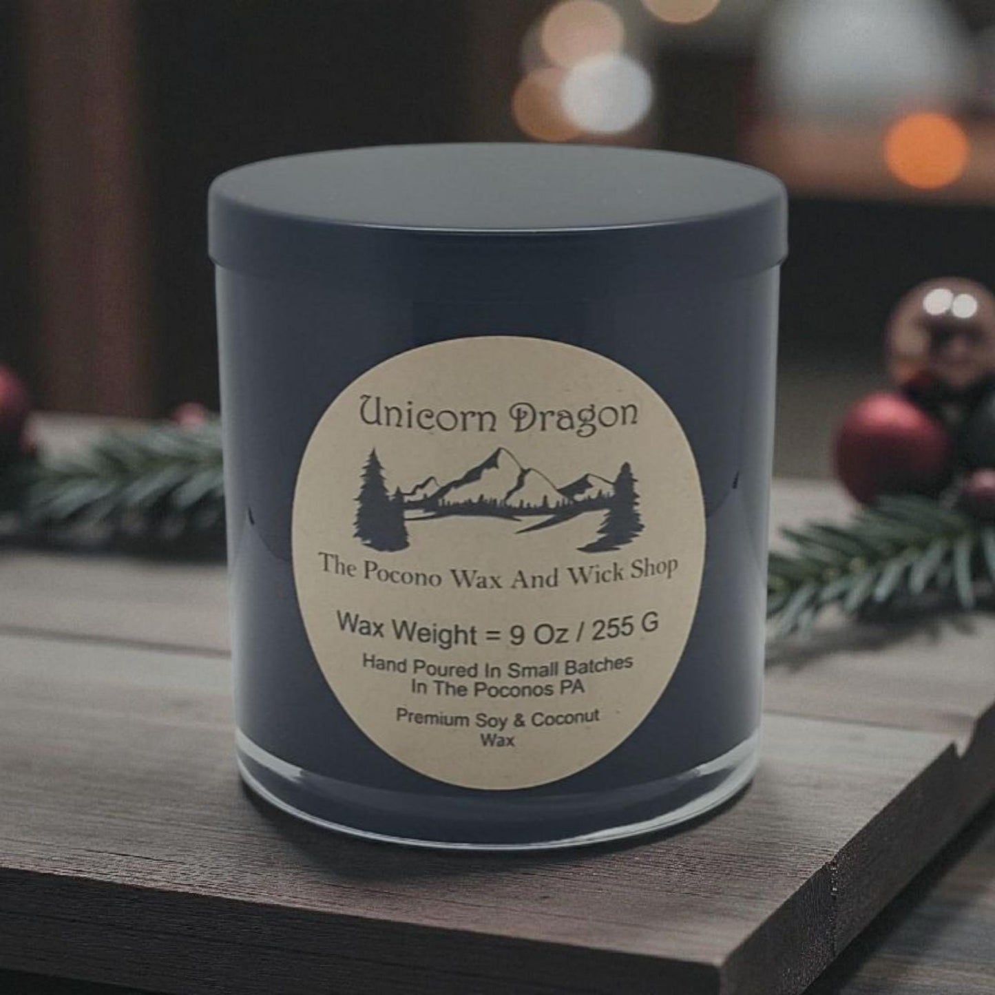 Unicorn Dragon Scented Candle, Soy, Coconut, 9 Oz, Handmade, Christmas Gift