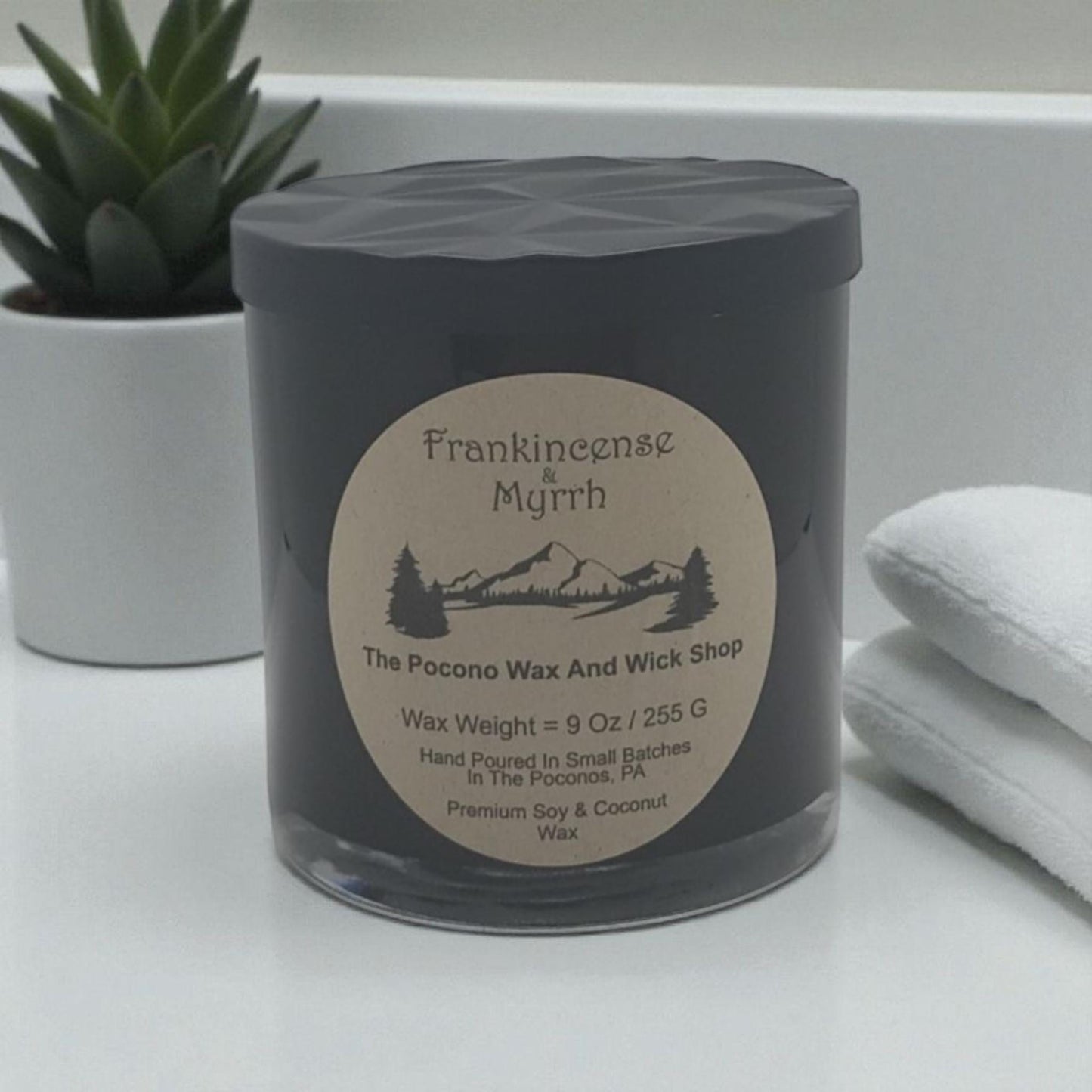 Frankincense And Myrrh Scented, Soy, Coconut, 9 Oz, Handmade, Christmas Gift