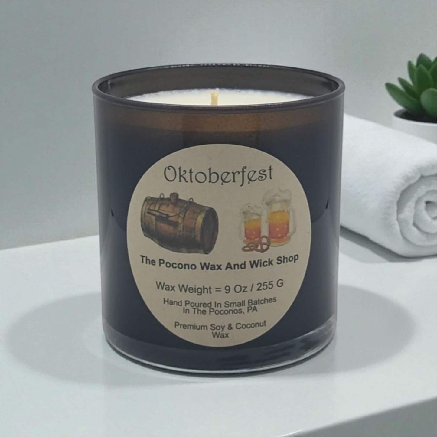 Oktoberfest, Scented Candle, Soy, Coconut, 9 Oz, Handmade, Christmas Gift