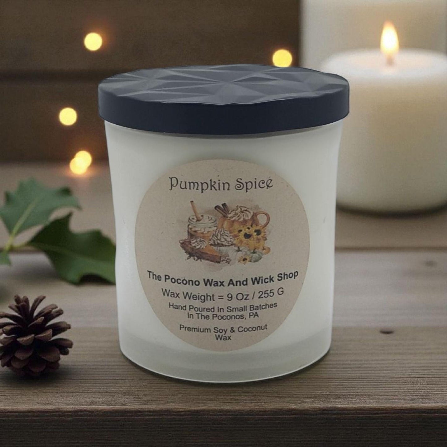 Pumpkin Spice Scented, Soy, Coconut, 9 Oz, Handmade, Christmas