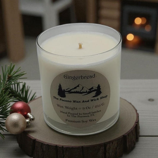 Gingerbread, Christmas Candle, Scented, Soy, Coconut, 9 Oz, Handmade