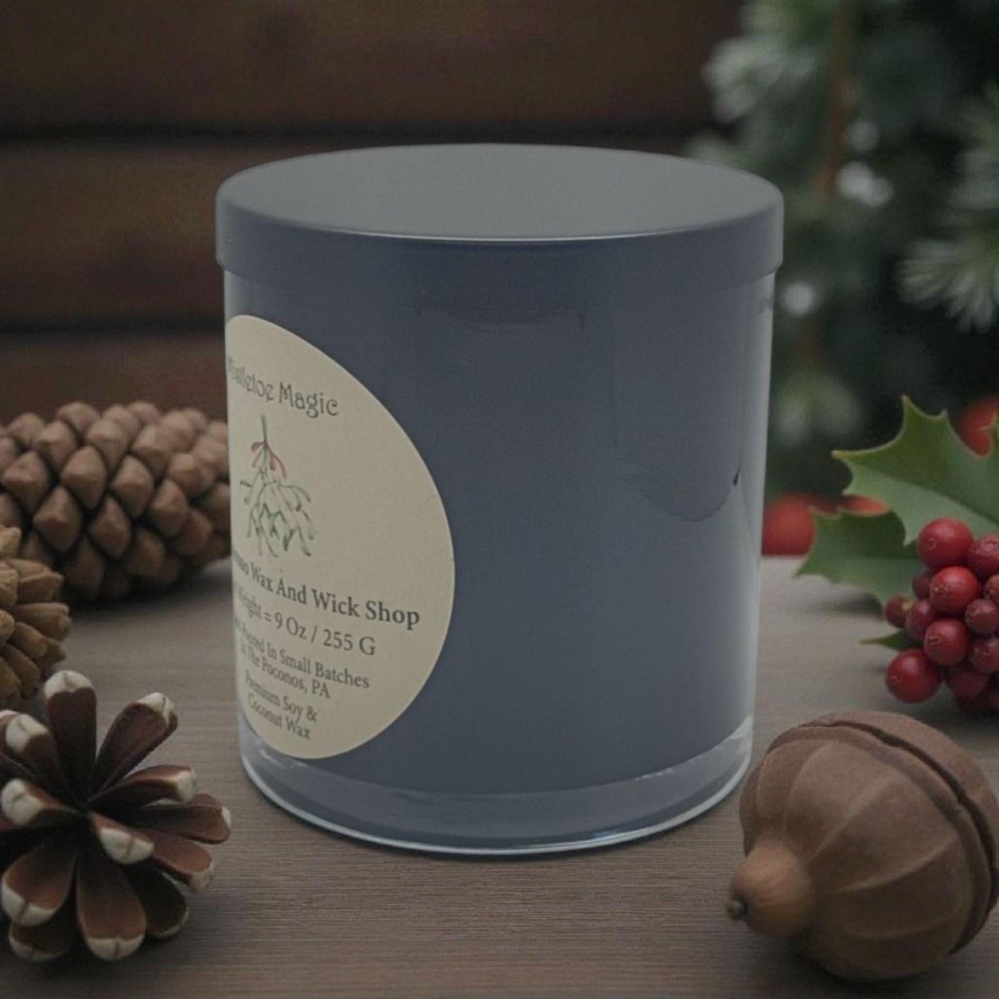 Mistletoe, Magic, Christmas Candle, Scented, Soy, Coconut, 9 Oz, Handmade