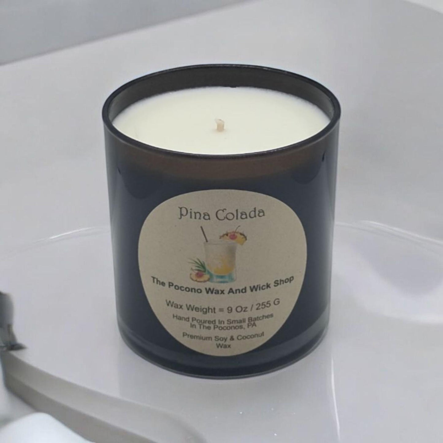 Pina Colada Scented Candle, Soy, Coconut, 9 Oz, Handmade, Christmas Gift