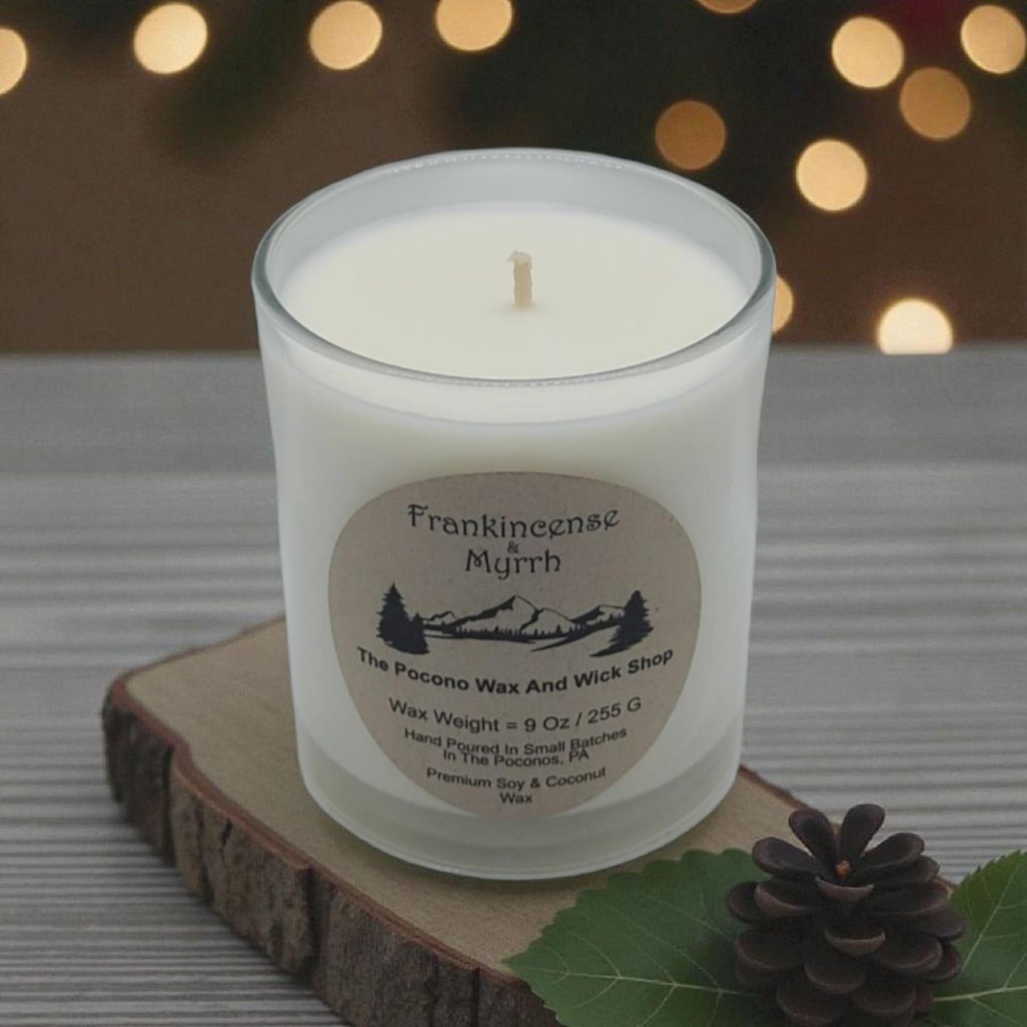 Frankincense And Myrrh Scented, Soy, Coconut, 9 Oz, Handmade, Christmas Gift