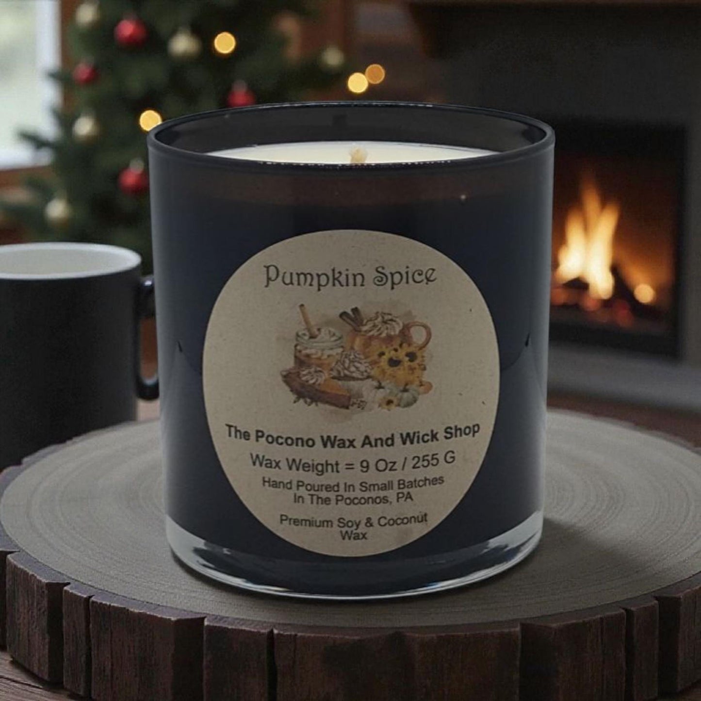 Pumpkin Spice Scented, Soy, Coconut, 9 Oz, Handmade, Christmas